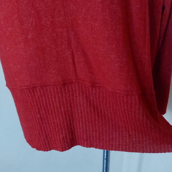 Per Se Womens Plus Size 2X Vibrant Red Coral Soft Long Sleeve Sweater - Picture 5 of 11
